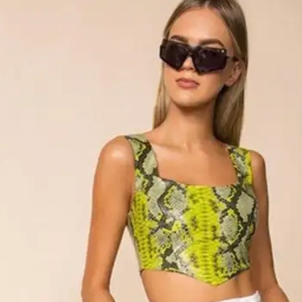 Revolve/Superdown Snake Print Crop Top